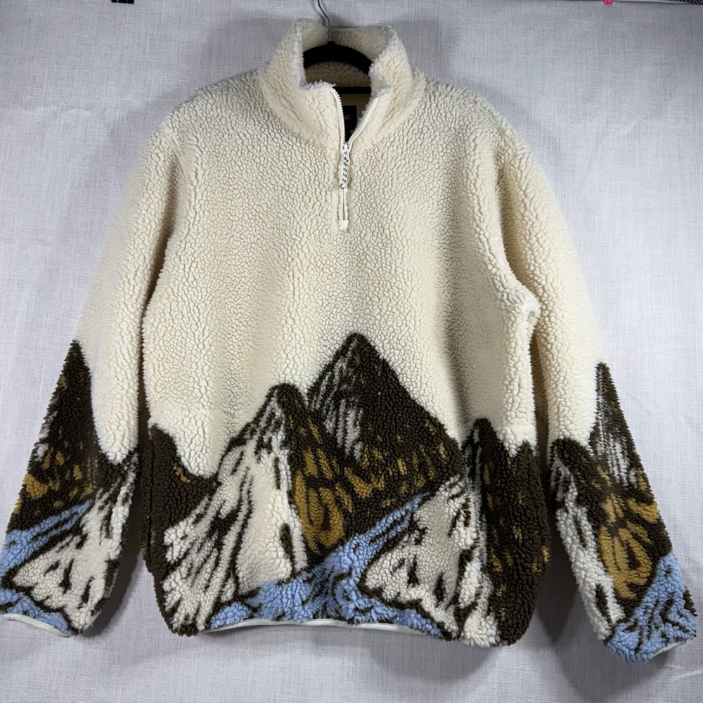 Vans Cream Sherpa-Lined Pullover with Black Label